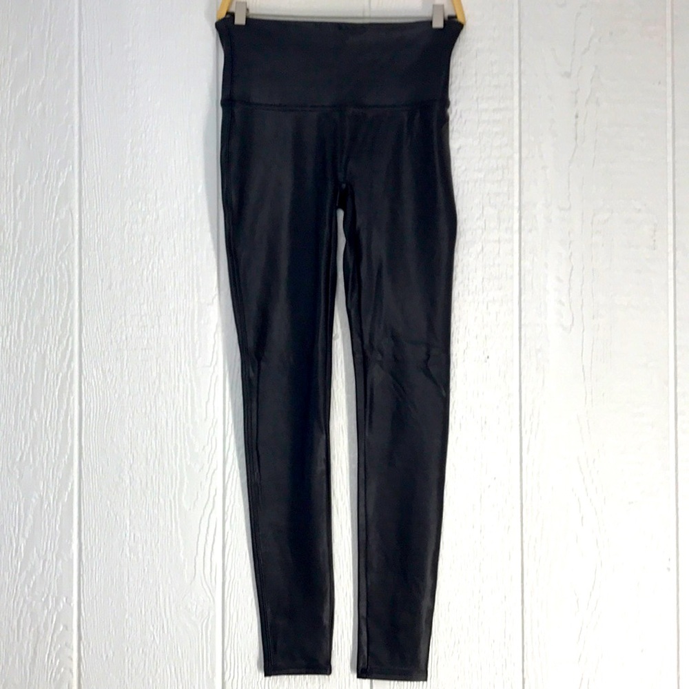 Spanx Solid Black High Rise Faux Leather Leggings size Medium - Picture 3 of 9